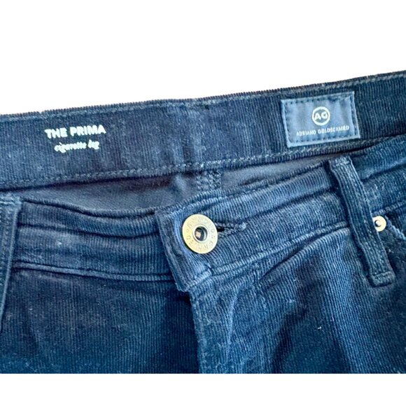 AG Adriano Goldschmied The Prima Cigarette Leg Corduroy Pants Navy Blue Size 31R - Picture 9 of 15